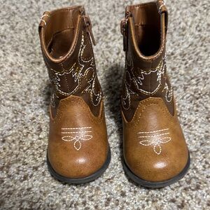 Brown Kids Cowboy Boots